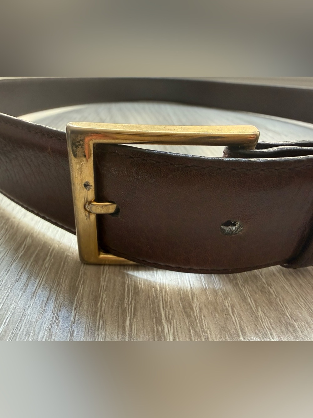 L’Aigle Paris New York Vintage Men’s Brown Leather Dress Belt 38 Fathers Day Gif - Picture 4 of 16